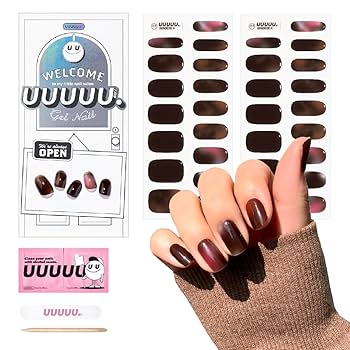 Amazon.com: UUUUU. Semi Cured Gel Nail Strips - [Chocolate